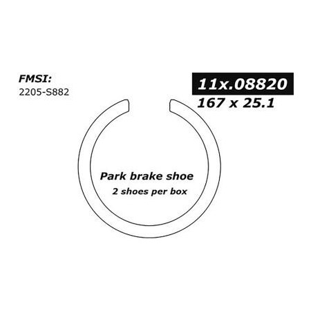Centric Centric Premium Parking Brake Shoes, Centric Parts 111.08820 111.0882